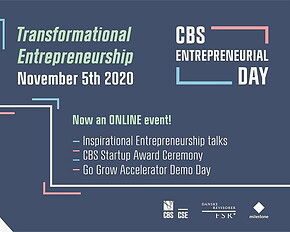 PRESSEMEDDELELSE: Discover the theme of “Transformational Entrepreneurship” at CBS Entrepreneurial Day 2020 the 5th of November